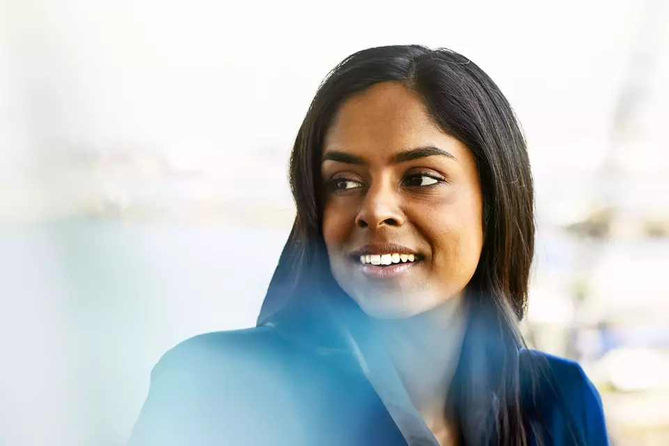 female smiling